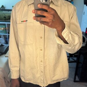 Beige Button-Up Shirt